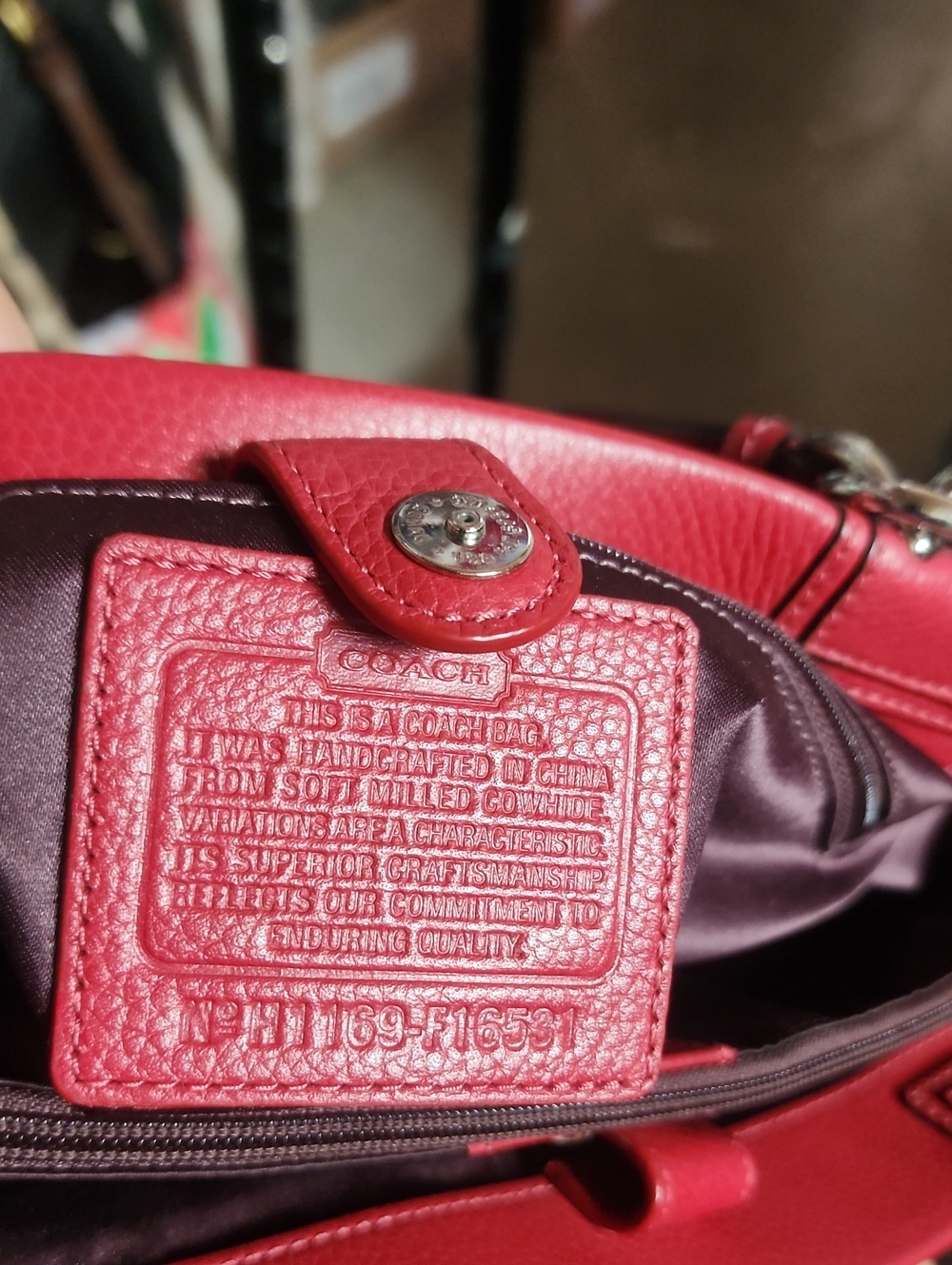 Coach 2011 Red Leather 2 Section ShoulderTote 2 Hang Tags Euc - Picture 10 of 15